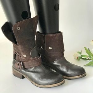 Clarks Dark Brown Leather and Suede Volara Boots